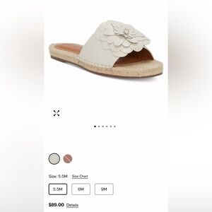 Lucky Brand Cream Espadrille Slides